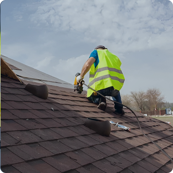 Professional roofers working on roof in Weston-super-Mare